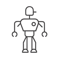 Simple robot illustration with linear style isolated on white background for technology concepts