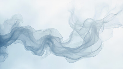 Wispy tendrils of smoke drift and intertwine in delicate shapes, creating a mesmerizing pattern. The scene evokes a sense of calmness and fluid movement in serene colors
