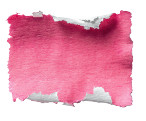 Beautiful pink watercolor paper for artistic projects, cut out transparent 