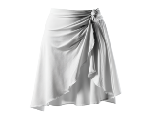 Elegant white wrap skirt for summer fashion and casual wear, cut out transparent 