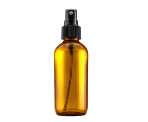 Amber glass spray bottle for essential oils and liquids, cut out transparent 