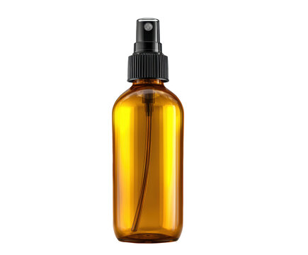 Amber glass spray bottle for essential oils and liquids, cut out transparent 