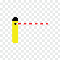 Car security barrier gate icon sign. Closed barrier gate icon limiting access to restricted area. Traffic or parking control gate. parking barrier icon illustration. Eps file 100.