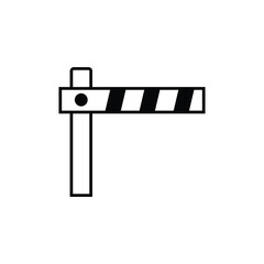 Closed barrier gate icon limiting access to restricted area. Car security barrier gate icon sign. Traffic or parking control gate. parking barrier icon illustration. Eps file 101.