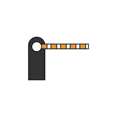 Parking barrier gate isolated on white background. Checkpoint icon vector illustration web design element. Parking toll gate barrier icon vector sign. Eps file 108.
