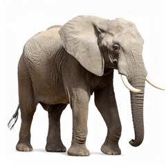 Obraz premium Wild elephant over white background