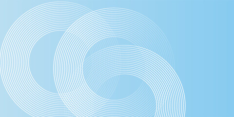 Abstract minimalist banner background, pastel colorful, blue and white gradations. Circle effect style art