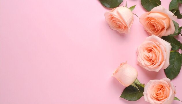 ose Flower in Studio Light with Pink Background 