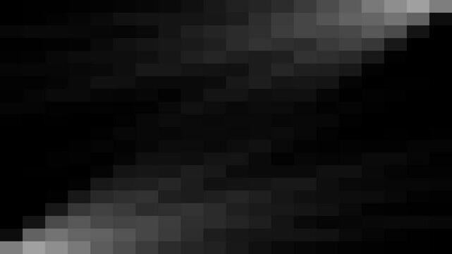 Pixels that change shades of gray at the top and bottom on a dark background , with free space in the middle . 