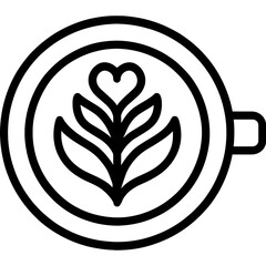 Minimalist latte art icon top view