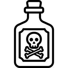 Vector outline of pirate rum bottle design