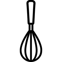 Outline icon of a whisk in minimal vector style