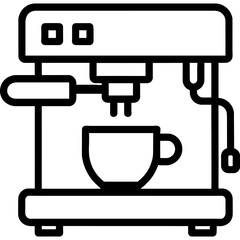 Minimalist espresso machine outline icon