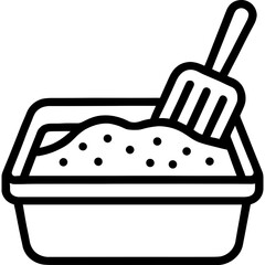 Minimal cat litter box icon design
