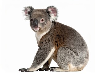 Fototapeta premium Cute koala over white background