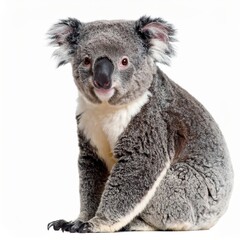 Cute koala over white background