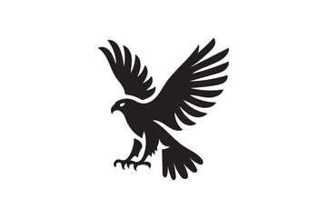 Hawk icon silhouette on white background .