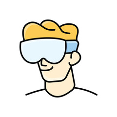 Virtual Glasses Icon vector