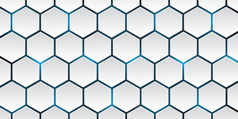 Futuristic abstract tech white 3D hexagon background. Medicine and biotechnology. Vector stock illustration.