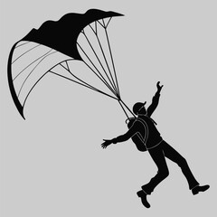 a person pretending to fly silhouette vector design art and illustration
