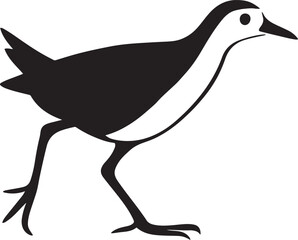 Walking bird silhouette simple style, Bird in motion minimal black design