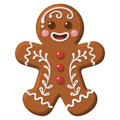 Obraz premium Happy Gingerbread Man Ready for Christmas