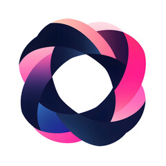 A colorful design with a pink and blue circle in the middle. The circle is surrounded by a series of smaller circles