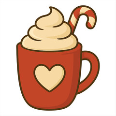 Christmas Hot Chocolate with Candy Cane