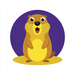 Cartoon Prairie Dog with Wide Eyes Vector