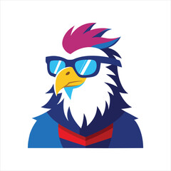 Cool Hawk Cartoon with Sunglasses Vector Art