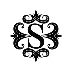 Decorative S Alphabet Split Monogram Art