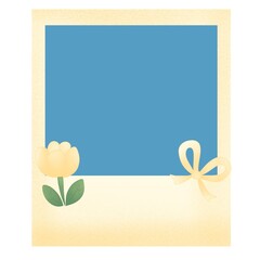 Pastel floral polaroid frame with jasmine
