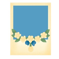 Pastel floral polaroid frame with jasmine