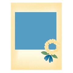 Pastel floral polaroid frame with jasmine