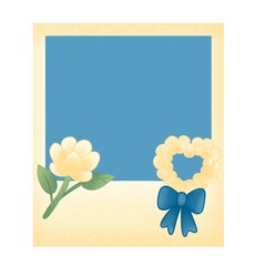 Pastel floral polaroid frame with jasmine