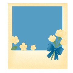 Pastel floral polaroid frame with jasmine