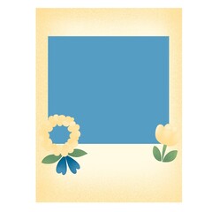 Pastel floral polaroid frame with jasmine
