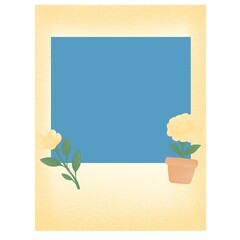 Pastel floral polaroid frame with jasmine