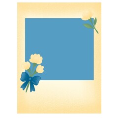 Pastel floral polaroid frame with jasmine