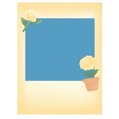 Pastel floral polaroid frame with jasmine