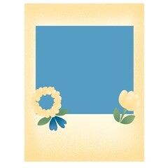 Pastel floral polaroid frame with jasmine