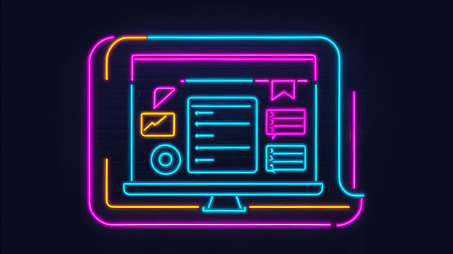 Neon Project Management Icon