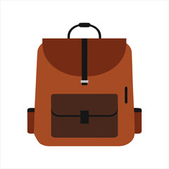 Modern Brown Travel Backpack Illustration