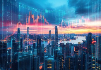 A wide-angle magazine-style photo showing the impact of private equity in diversifying portfolios, with a mix of global markets and emerging sectors