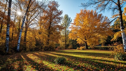Naklejka premium Rustic Charm of Aspen Grove, St. Petersburg in Fall