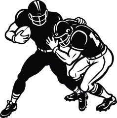 Illustration of Two American Football Players in Action