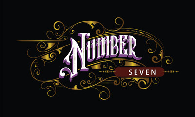 NUMBER SEVEN lettering custom style design