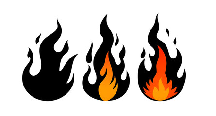 Set of fire flames, Fire flame vector set, Flame icon collection, Burning flames set, Fire icon pack, Realistic fire flames, Cartoon fire flames, Abstract fire set, Blazing flames vector, Fire symbols