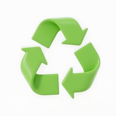 Obraz premium 3d green recycle symbol isolated on white background