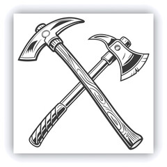Medieval axe vector black set icon. Vector illustration medieva weapon on white background. Isolated black set icon medieval axe .